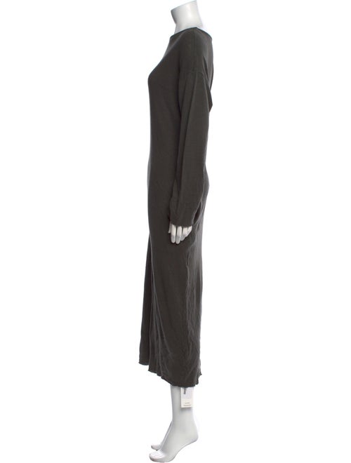 Black Crane Bateau Neckline Long Dress