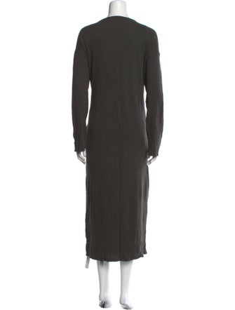 Black Crane Bateau Neckline Long Dress