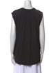 Black Crane V-Neck Sleeveless Top