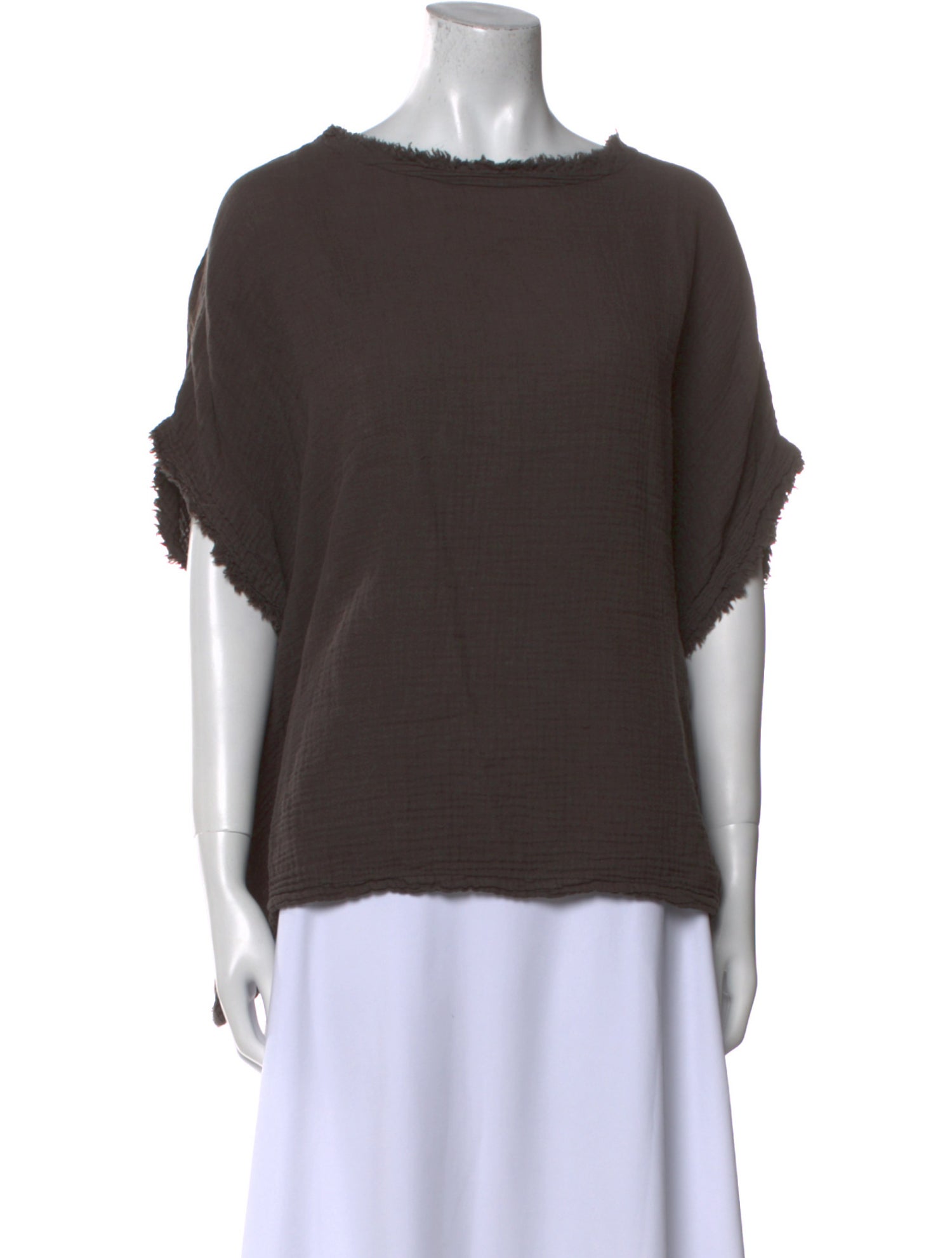 Black Crane Bateau Neckline Short Sleeve T-Shirt