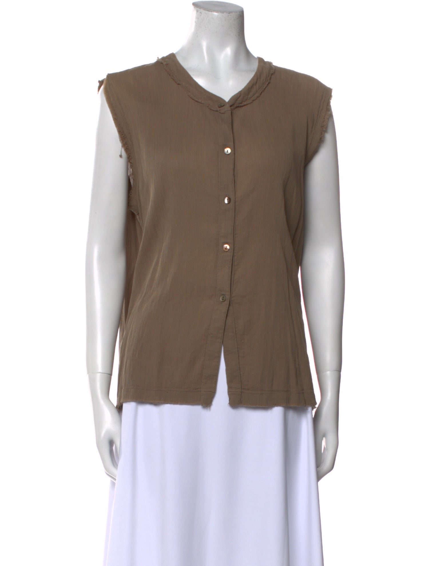 Black Crane V-Neck Sleeveless Top