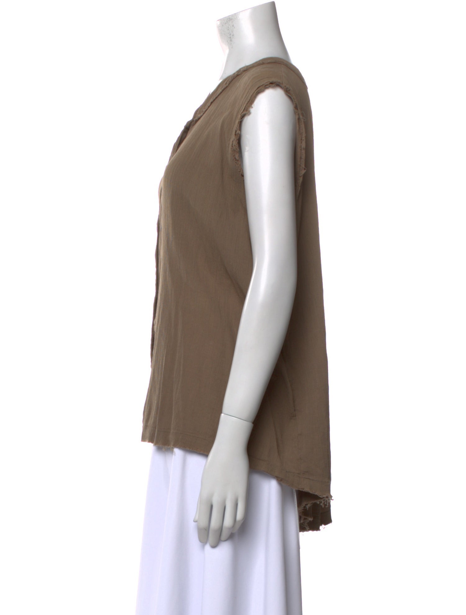 Black Crane V-Neck Sleeveless Top