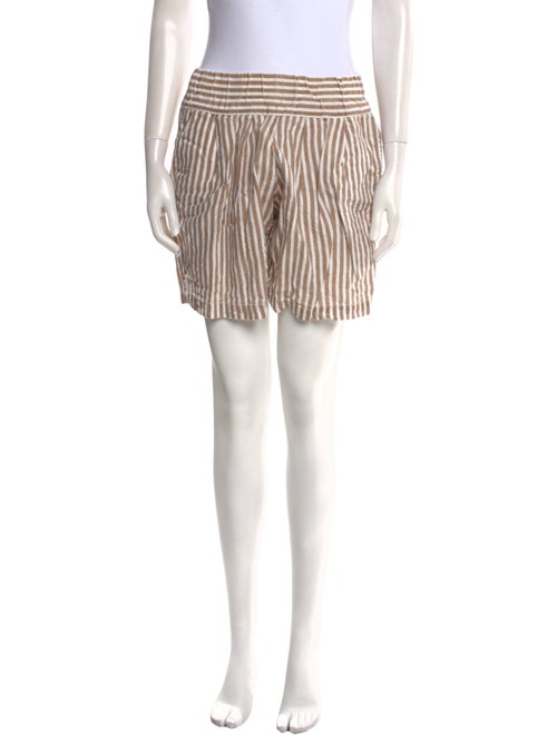 Black Crane Linen Knee-Length Shorts