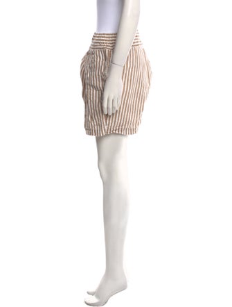 Black Crane Linen Knee-Length Shorts