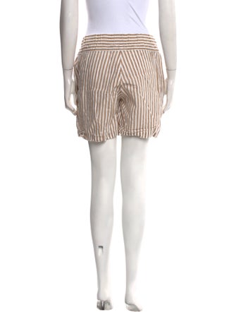 Black Crane Linen Knee-Length Shorts