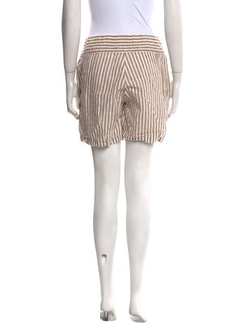 Black Crane Linen Knee-Length Shorts