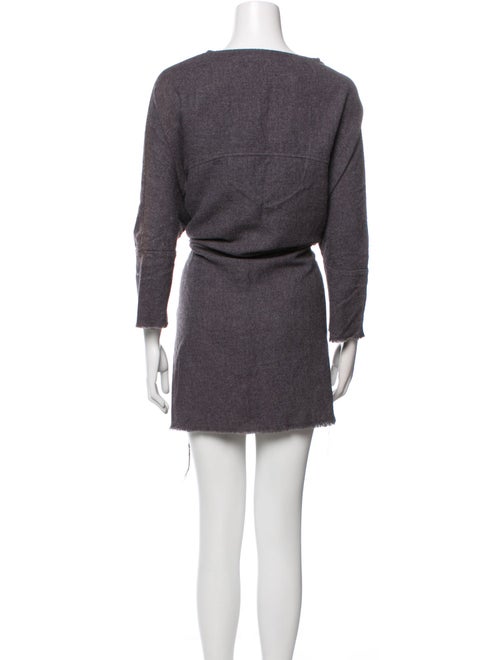 Black Crane Bateau Neckline Mini Dress