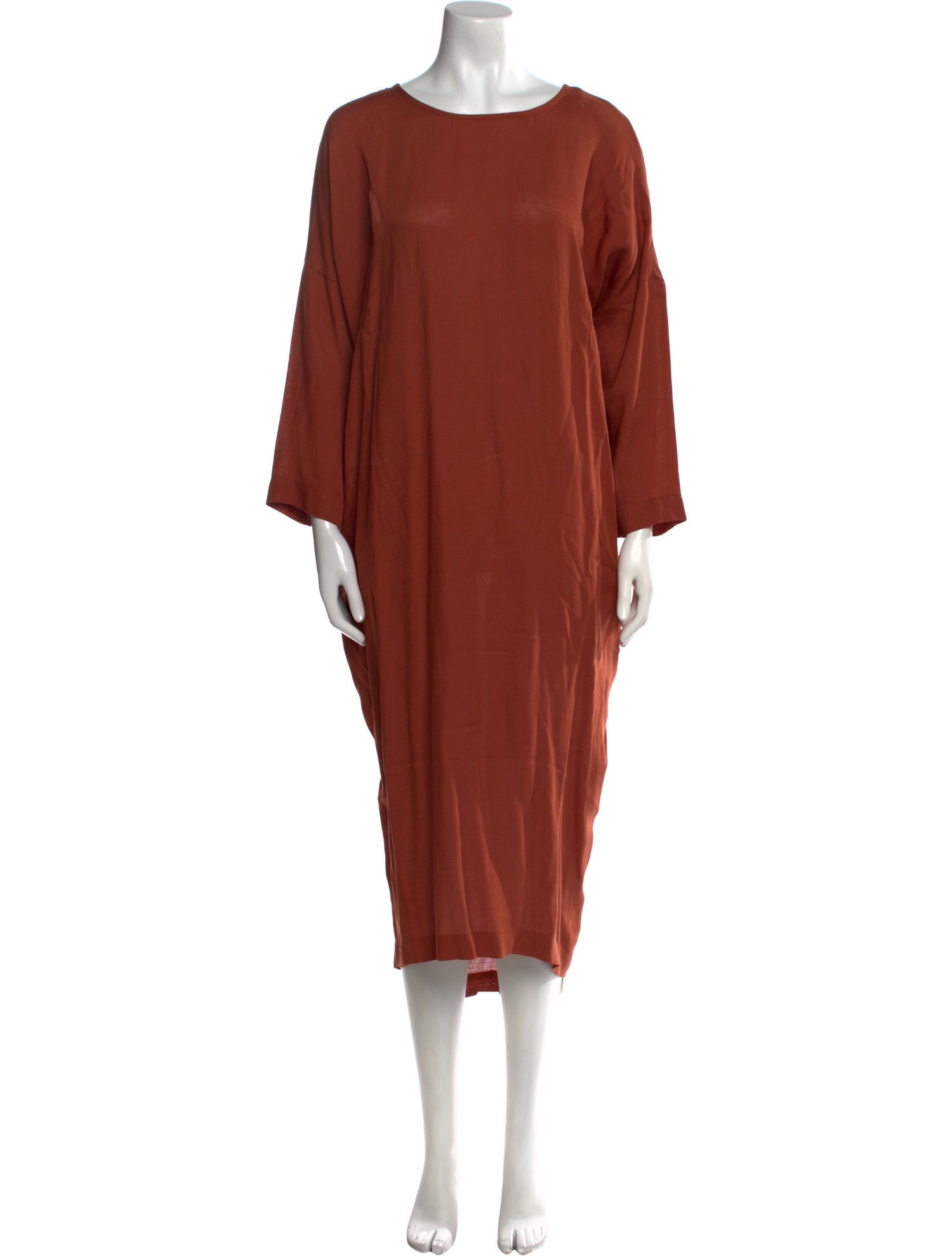 Black Crane Scoop Neck Long Dress