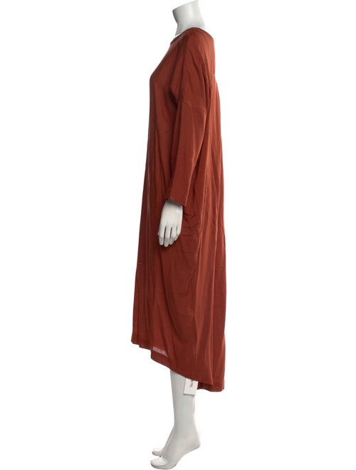 Black Crane Scoop Neck Long Dress