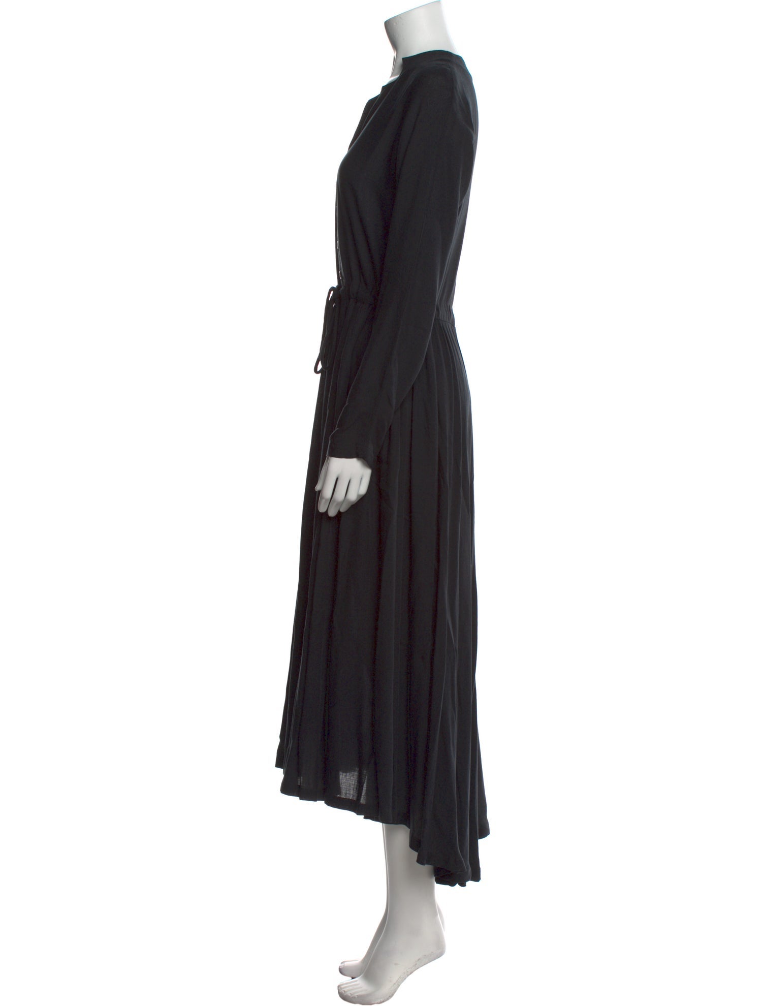 Black Crane V-Neck Long Dress