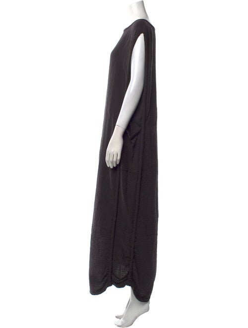 Black Crane Bateau Neckline Long Dress