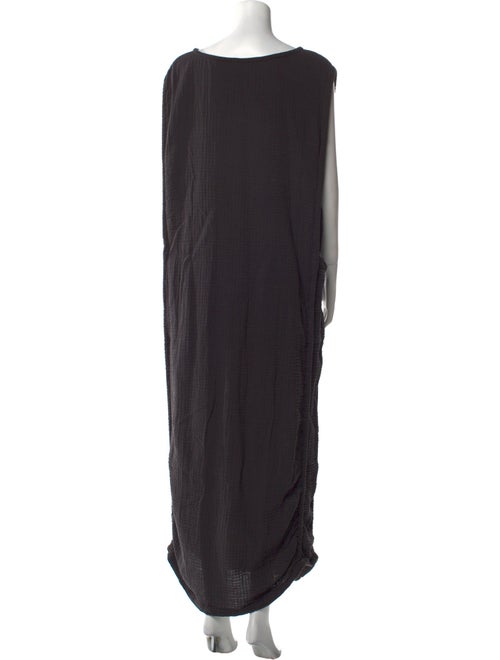 Black Crane Bateau Neckline Long Dress
