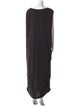 Black Crane Bateau Neckline Long Dress