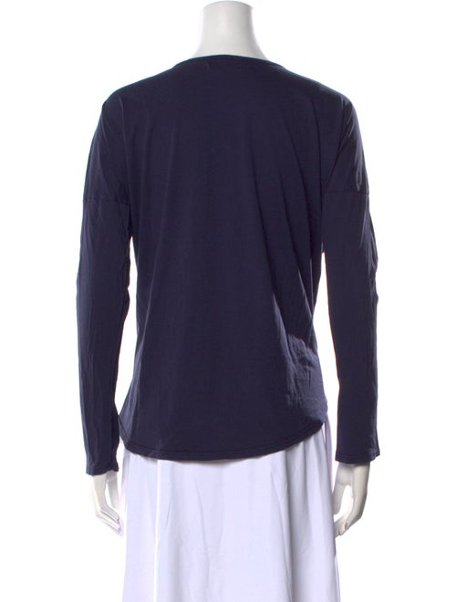 Black Crane Bateau Neckline Long Sleeve Top