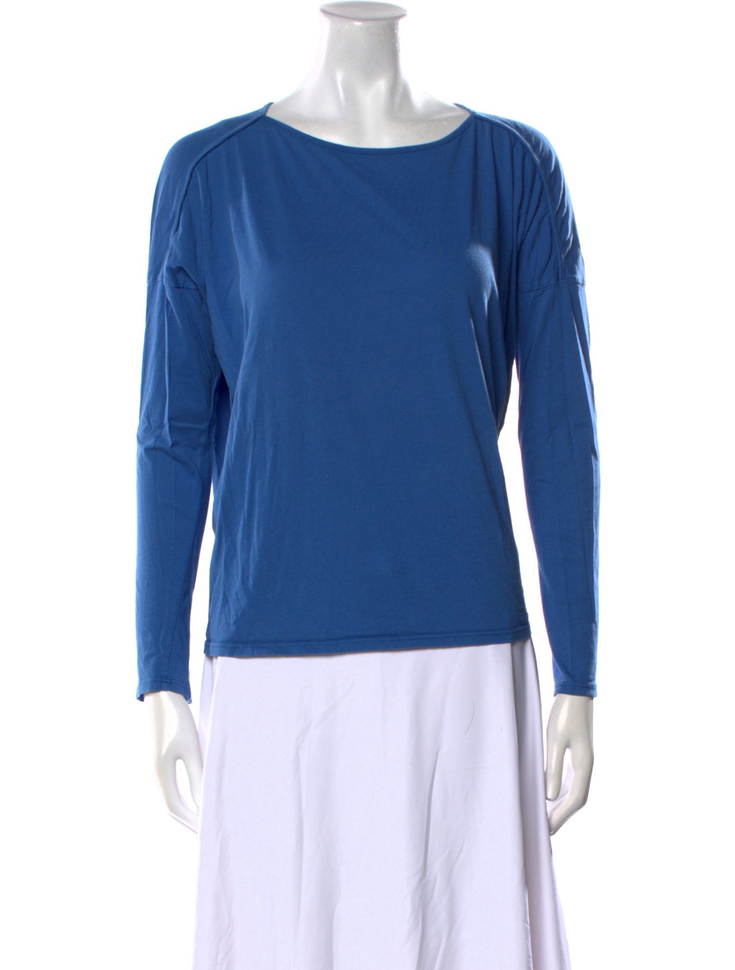 Black Crane Scoop Neck Long Sleeve Top