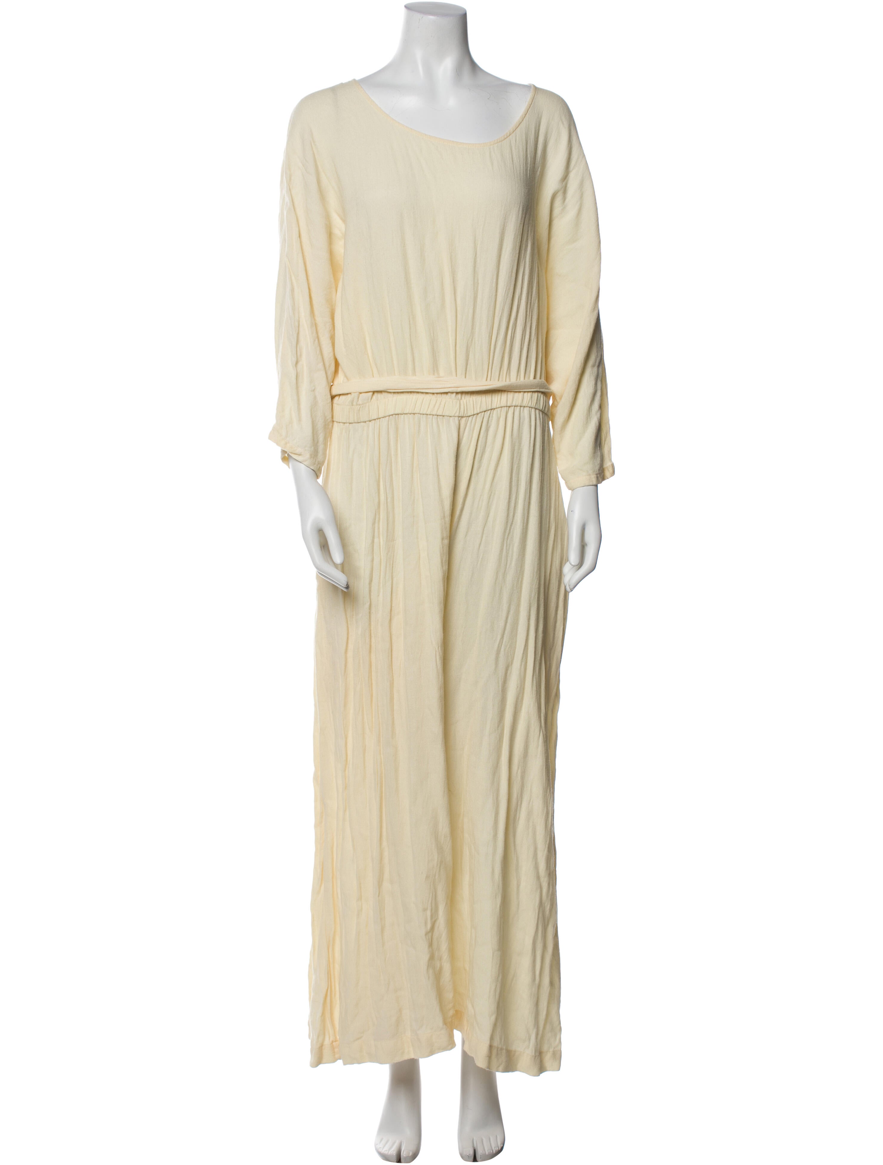 Black Crane Scoop Neck Long Dress