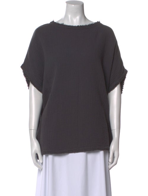 Black Crane Bateau Neckline Short Sleeve T-Shirt