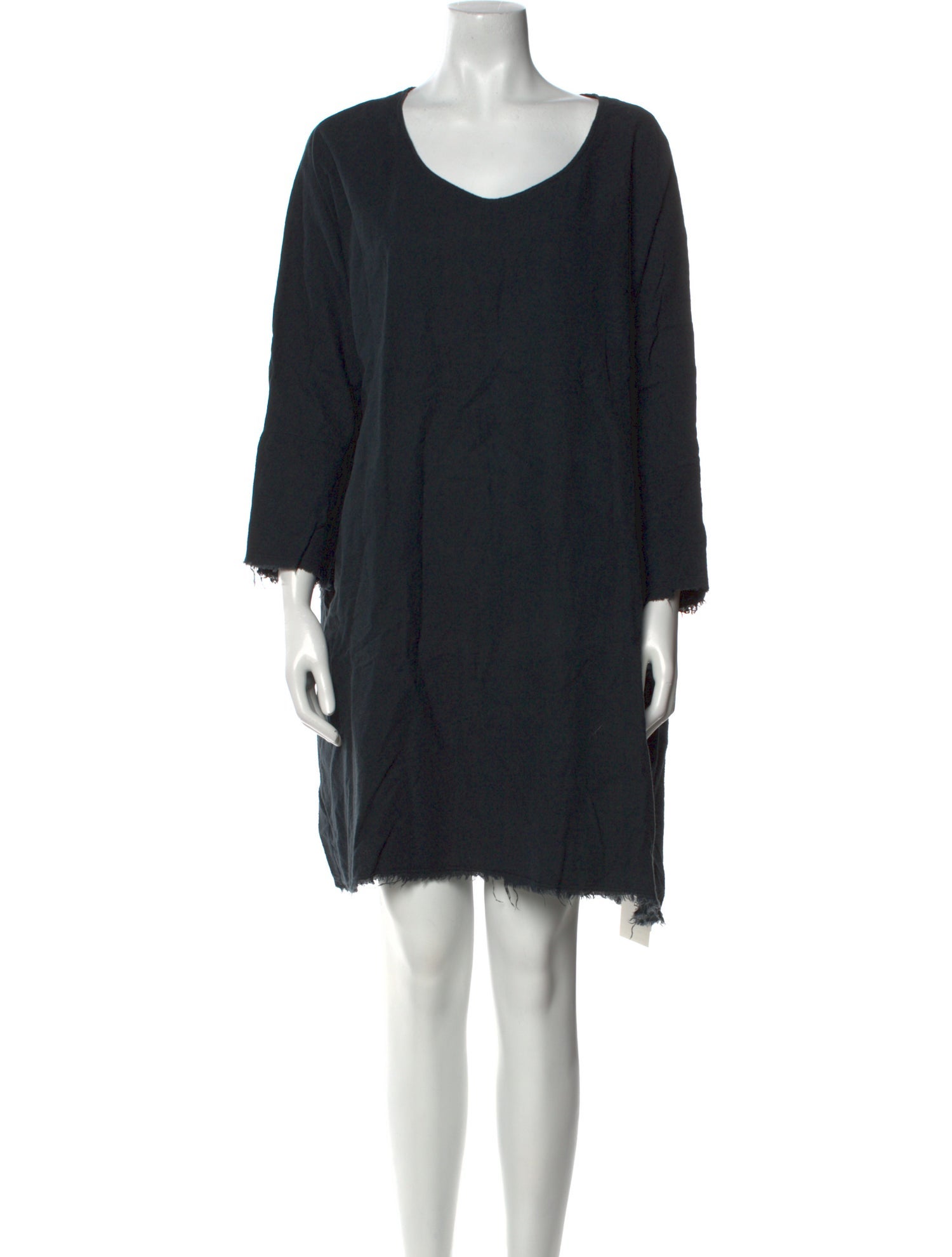 Black Crane Scoop Neck Mini Dress