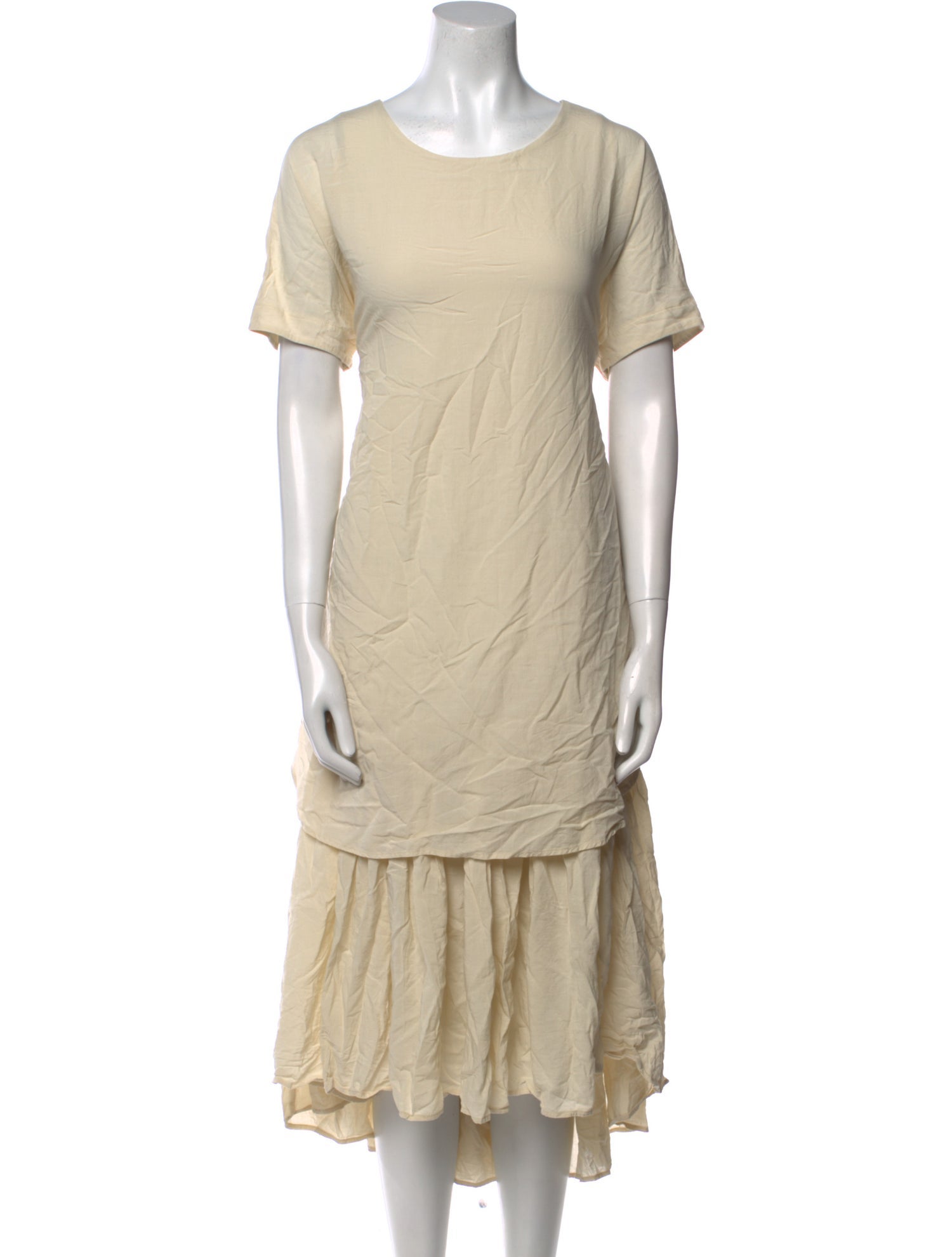 Black Crane Scoop Neck Long Dress