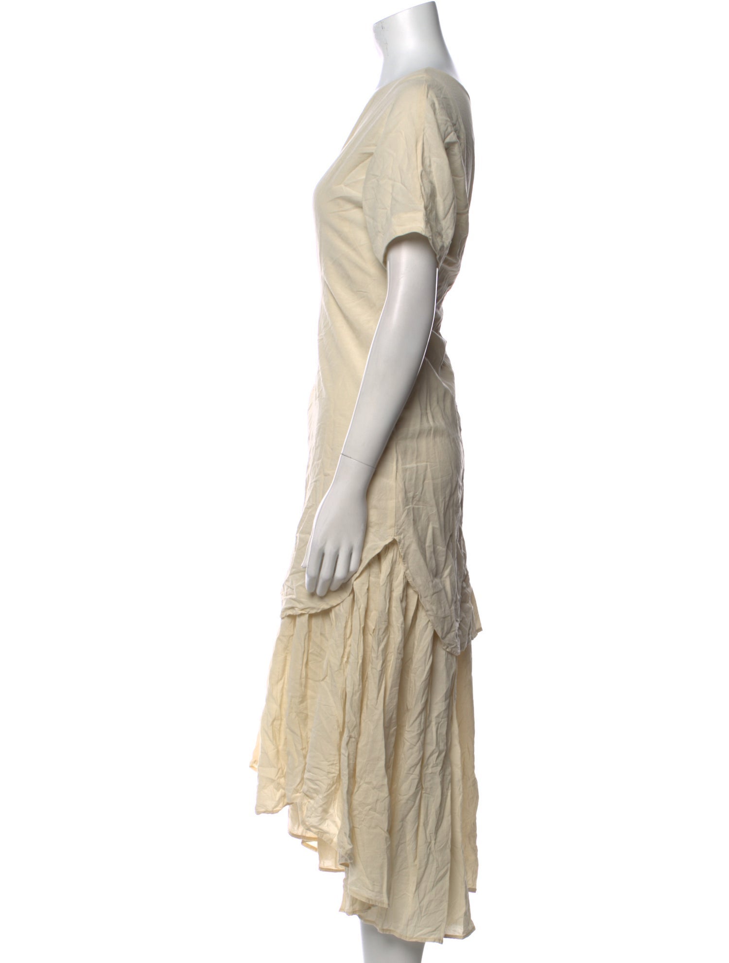 Black Crane Scoop Neck Long Dress