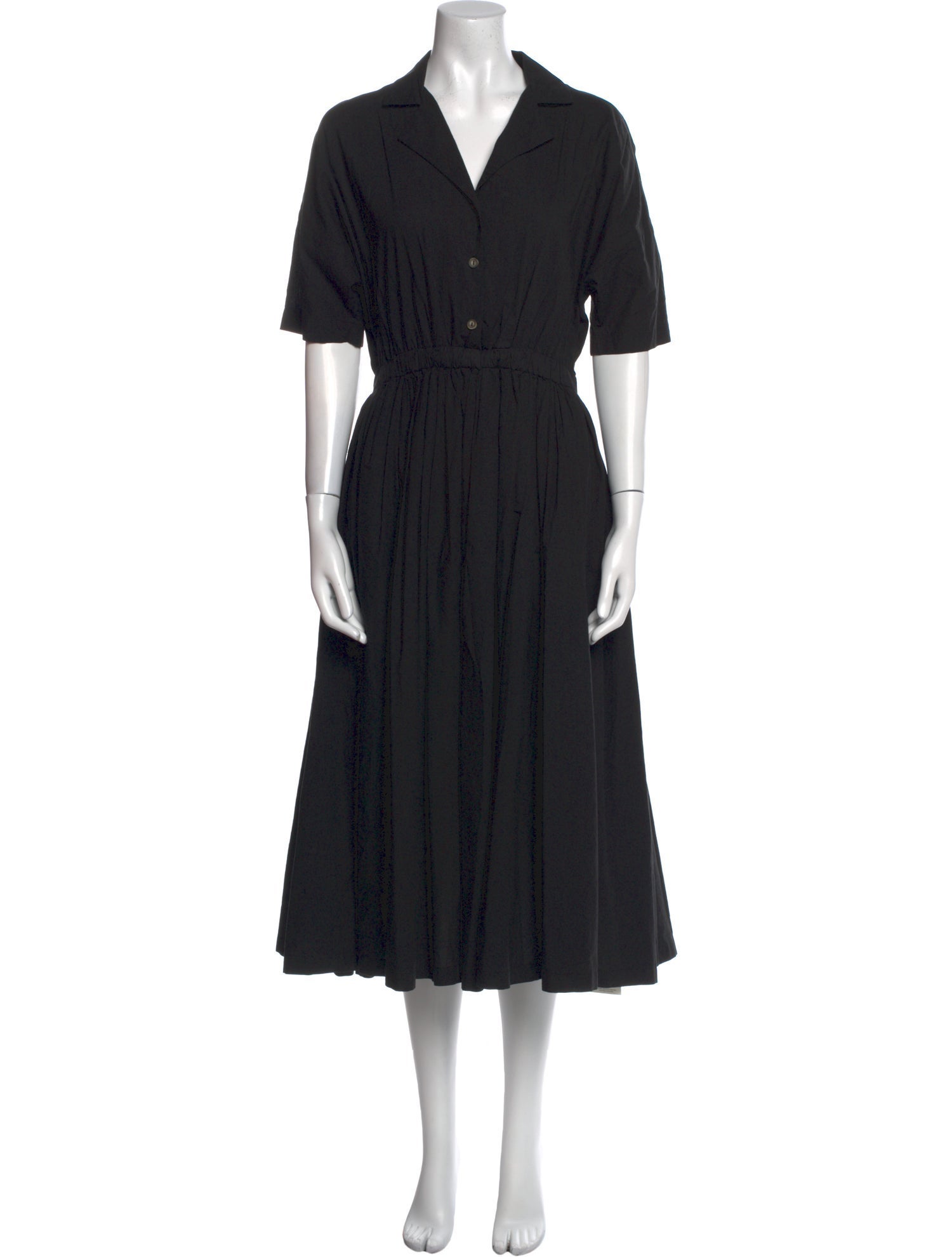 Black Crane V-Neck Long Dress