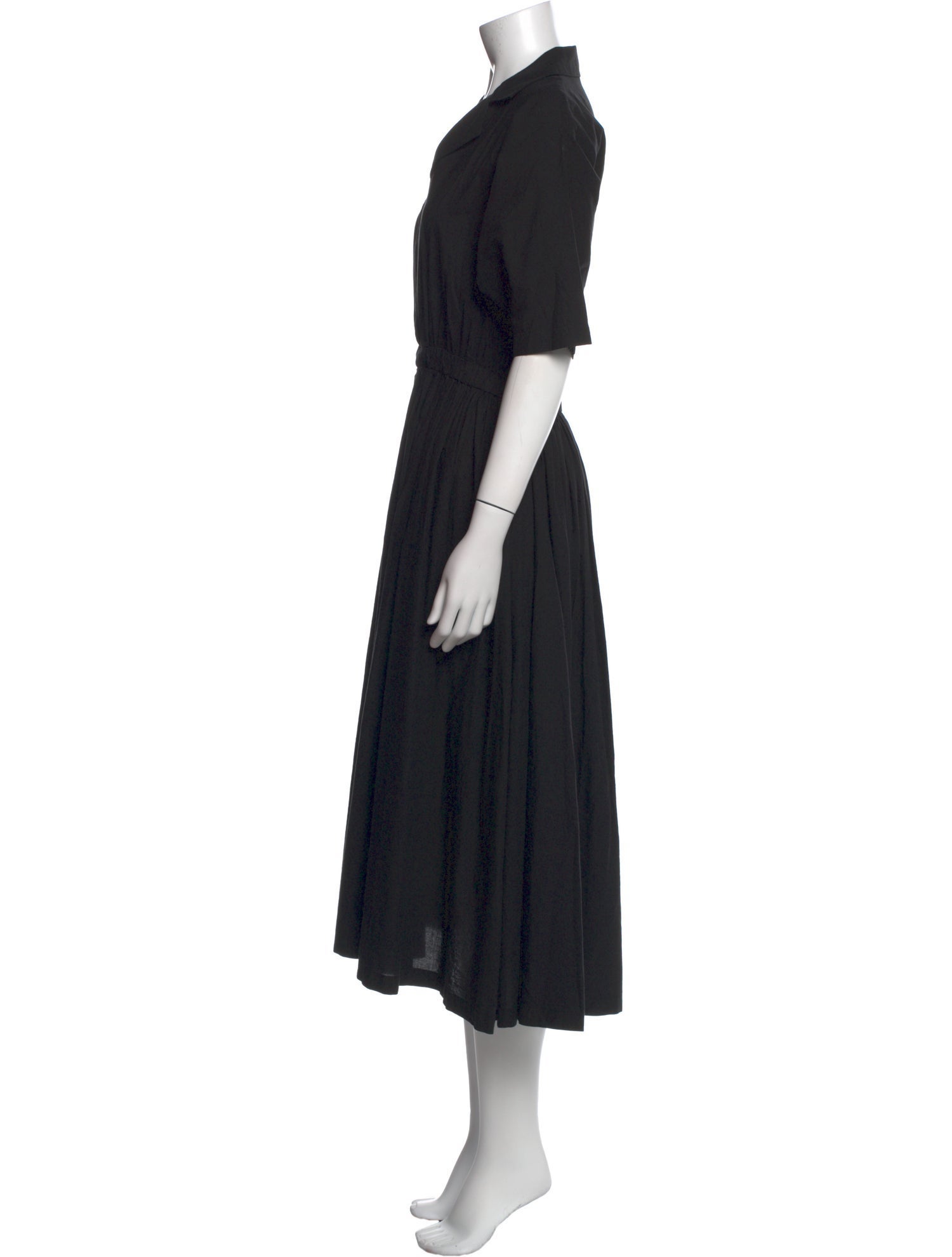 Black Crane V-Neck Long Dress
