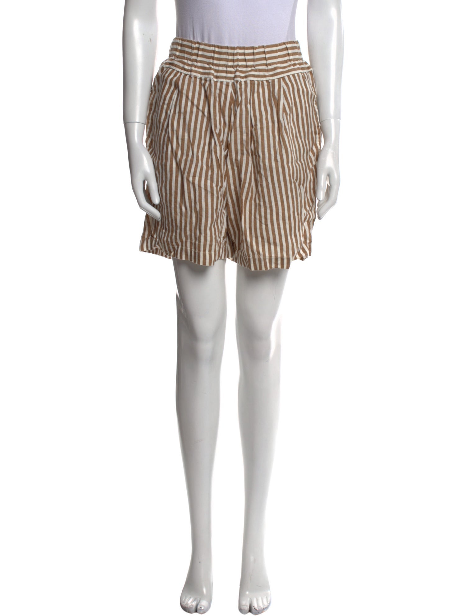 Black Crane Linen Mini Shorts