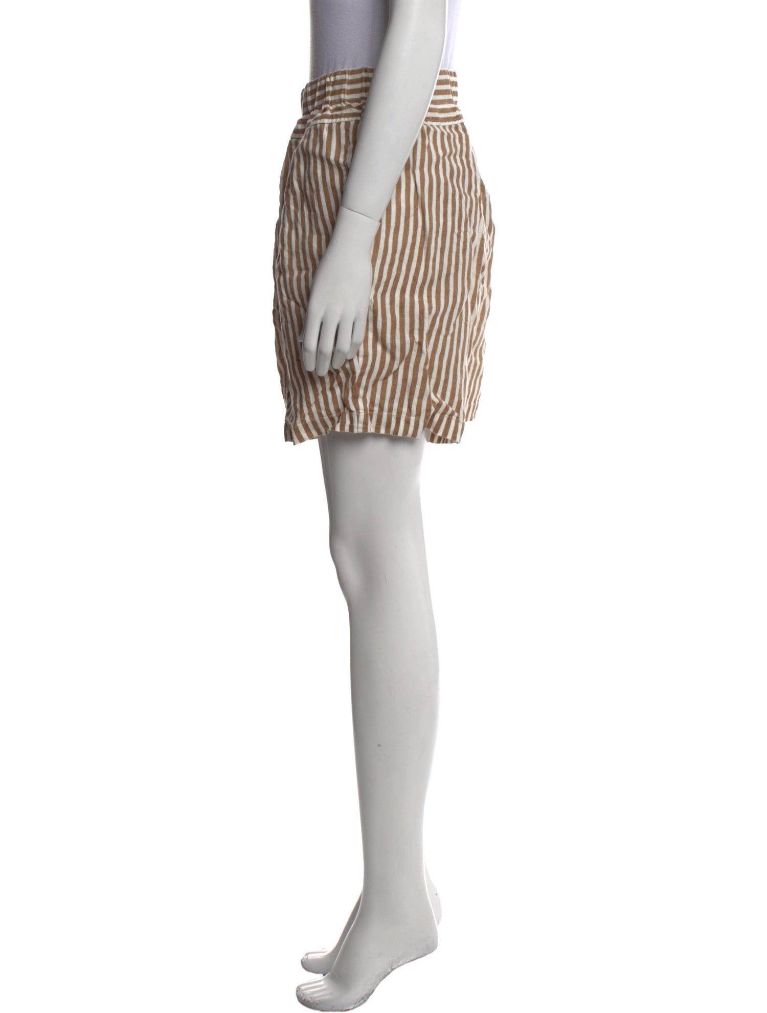 Black Crane Linen Mini Shorts