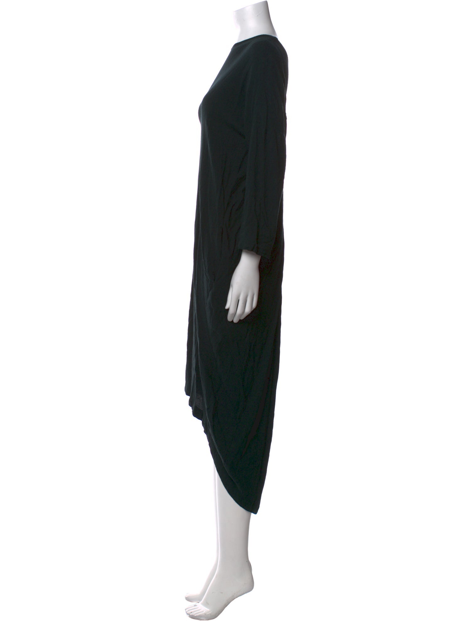 Black Crane Bateau Neckline Long Dress