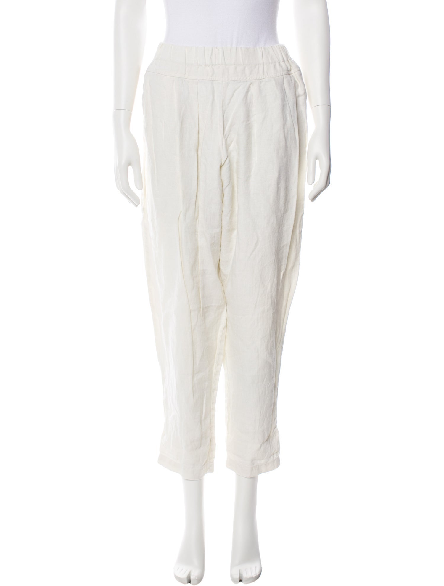 Black Crane Linen Straight Leg Pants