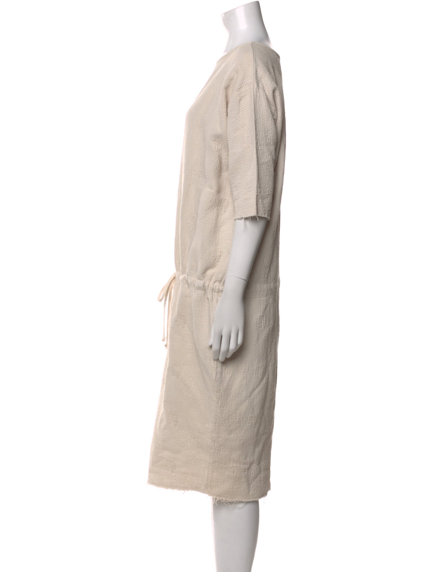 Black Crane Bateau Neckline Midi Length Dress