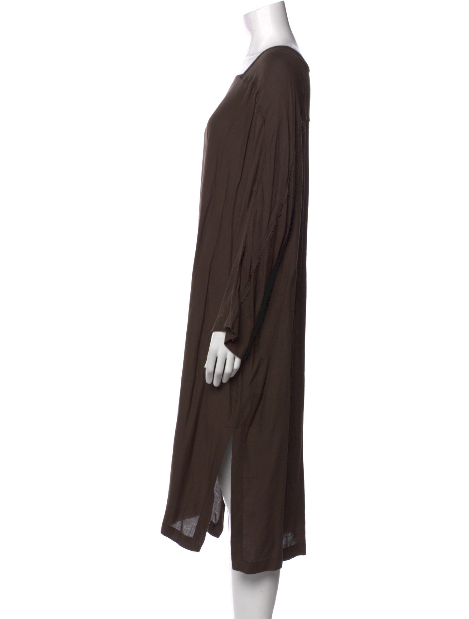 Black Crane Square Neckline Midi Length Dress