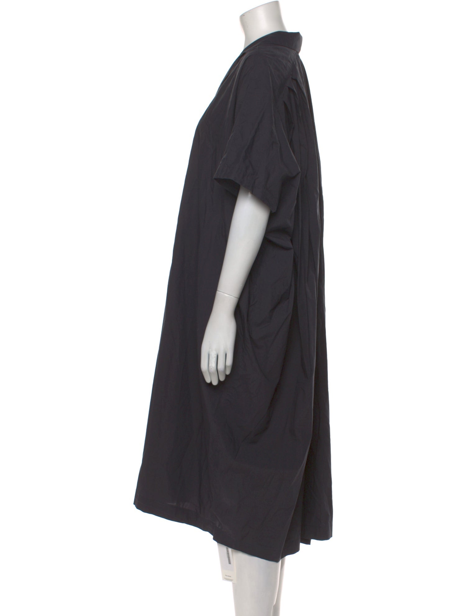 Black Crane V-Neck Knee-Length Dress