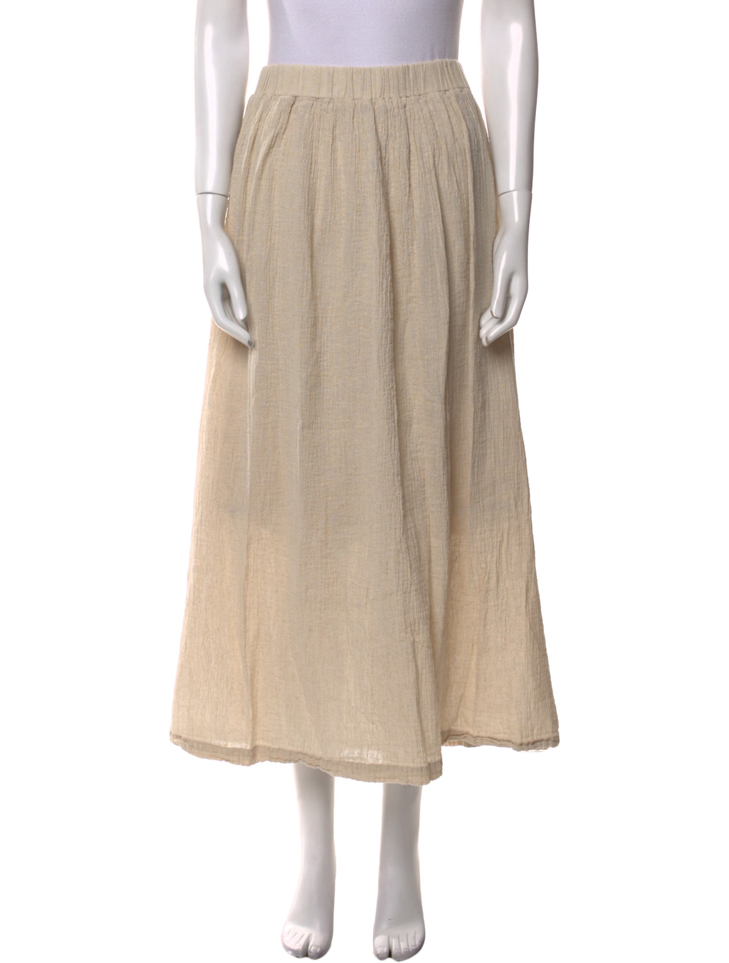 Black Crane Midi Length Skirt