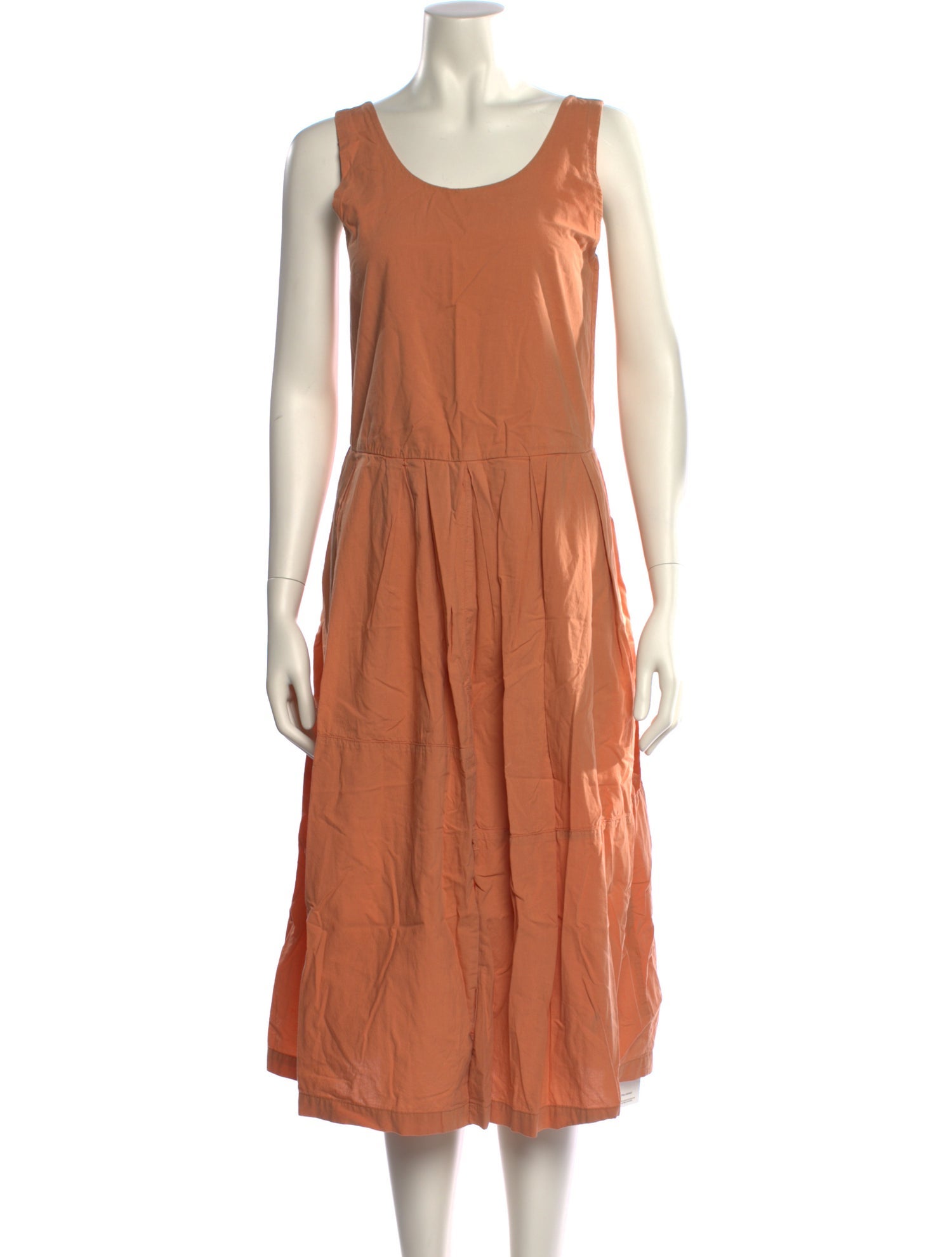 Black Crane Scoop Neck Midi Length Dress