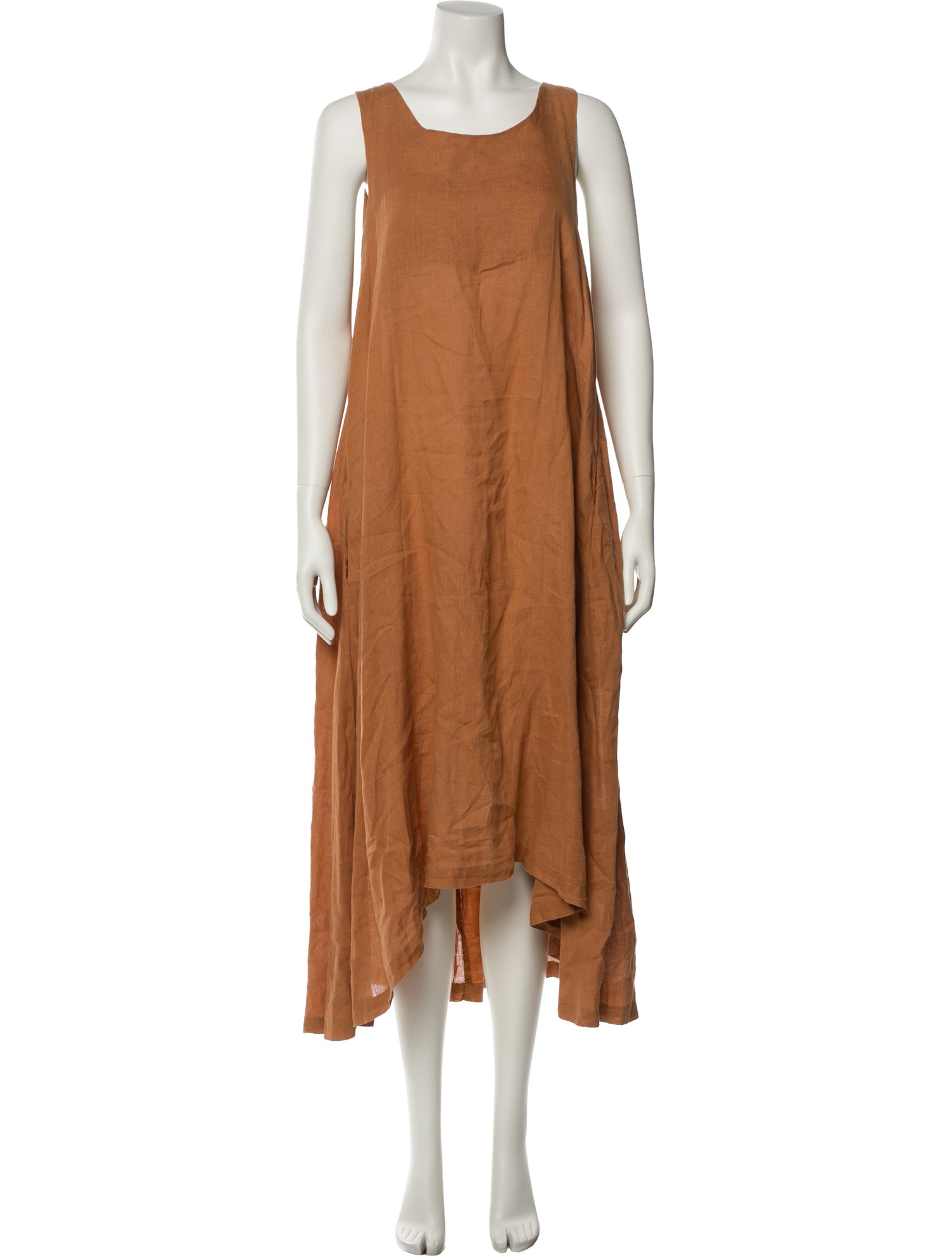 Black Crane Linen Long Dress