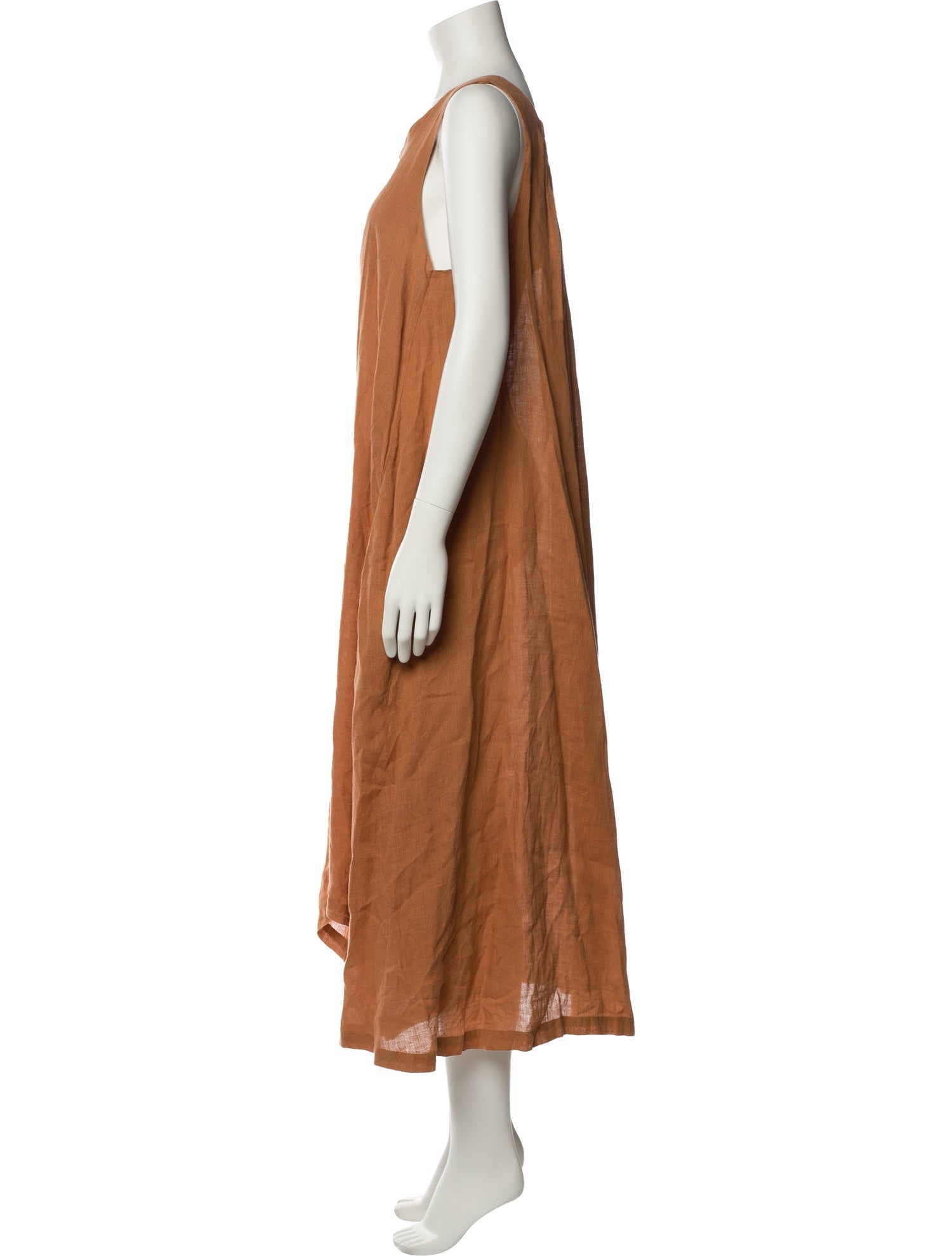 Black Crane Linen Long Dress