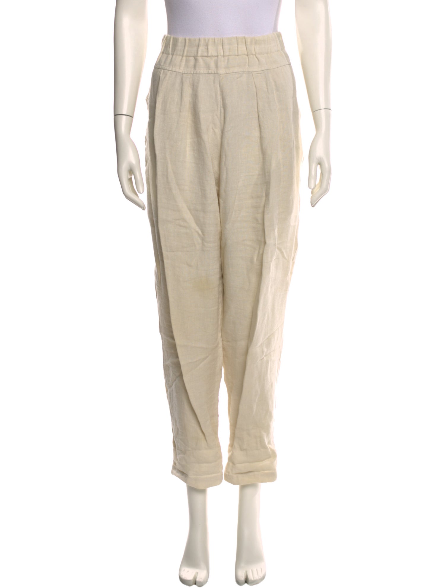 Black Crane Linen Straight Leg Pants