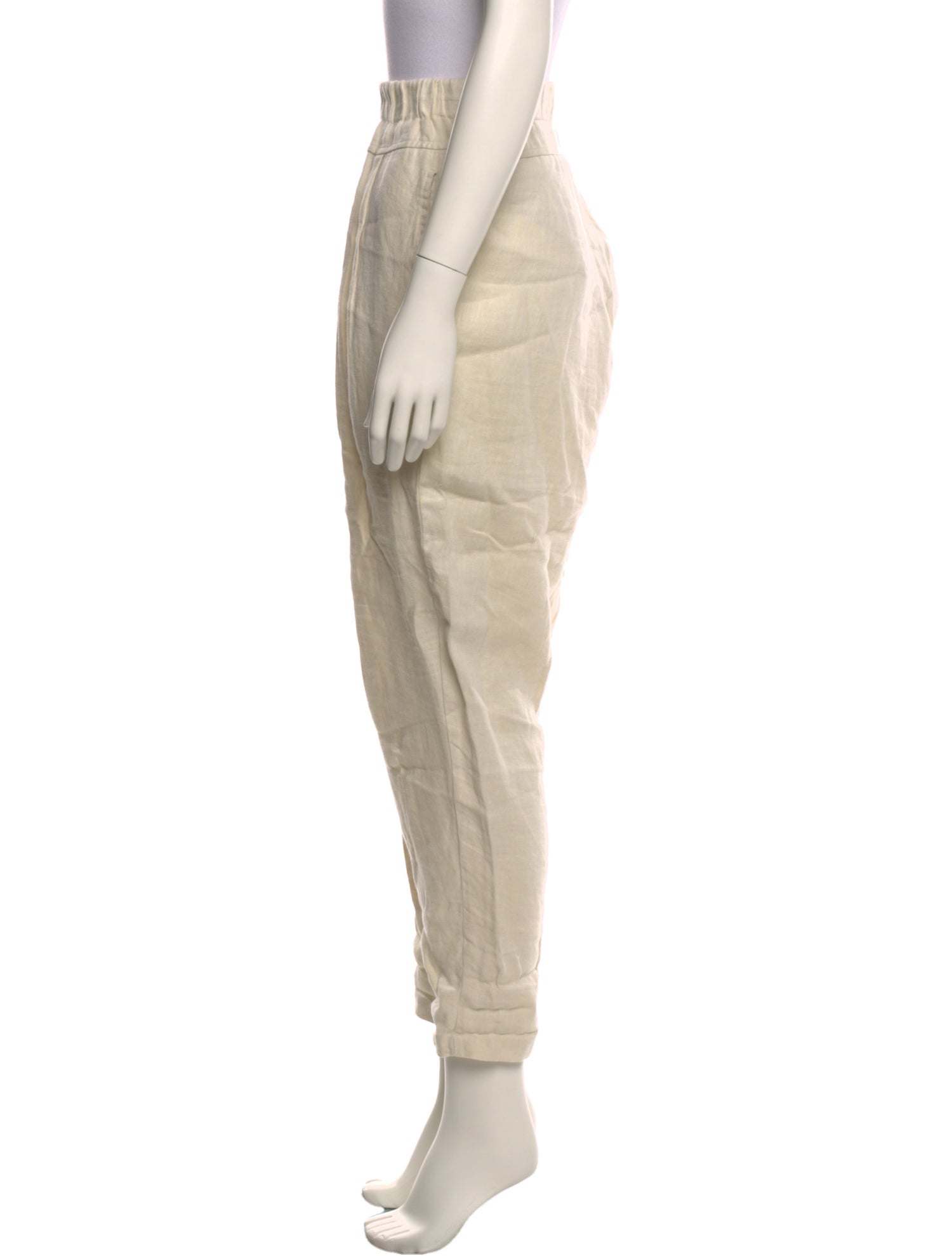 Black Crane Linen Straight Leg Pants