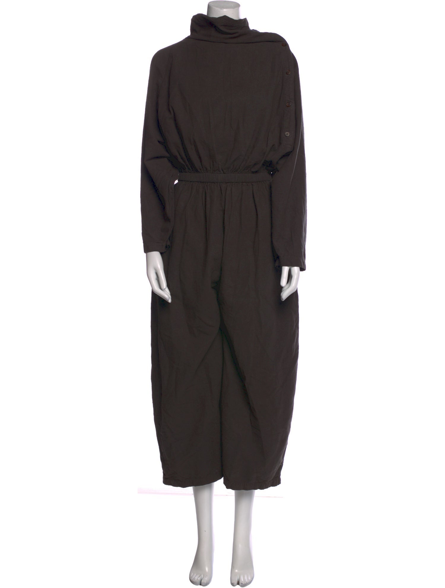 Black Crane Mock Neck Jumpsuit