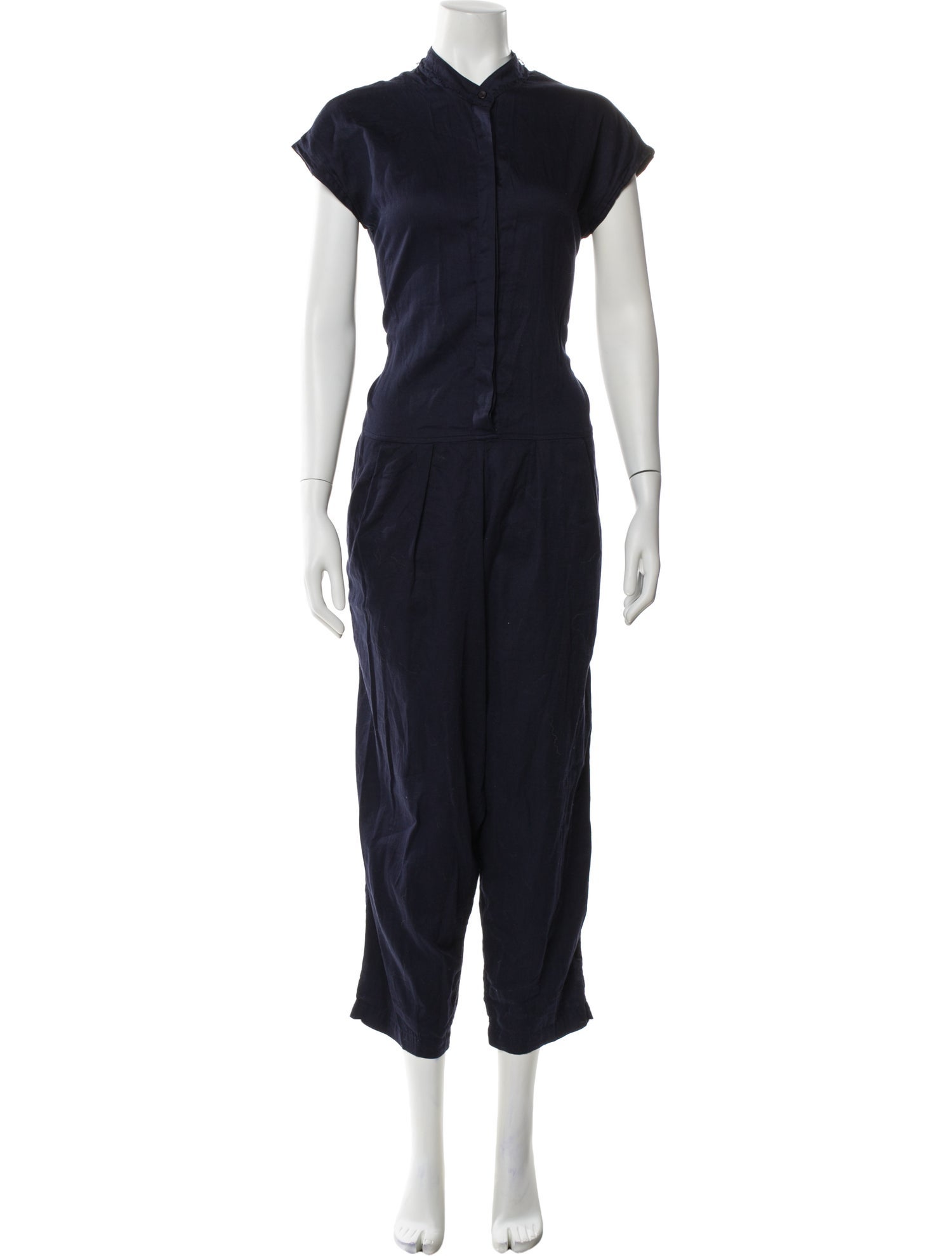 Black Crane Mock Neck Jumpsuit