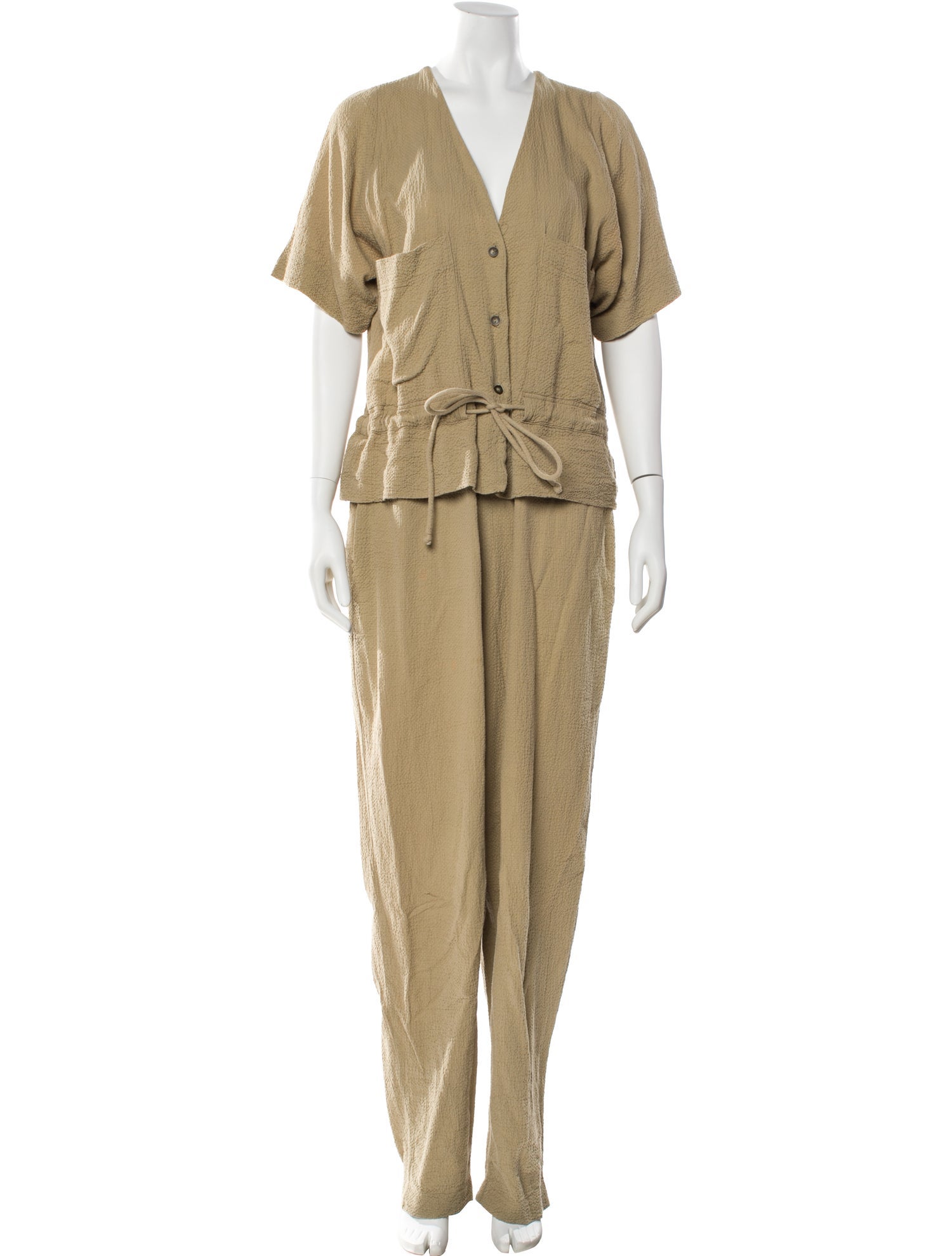 Black Crane V-Neck Jumpsuit