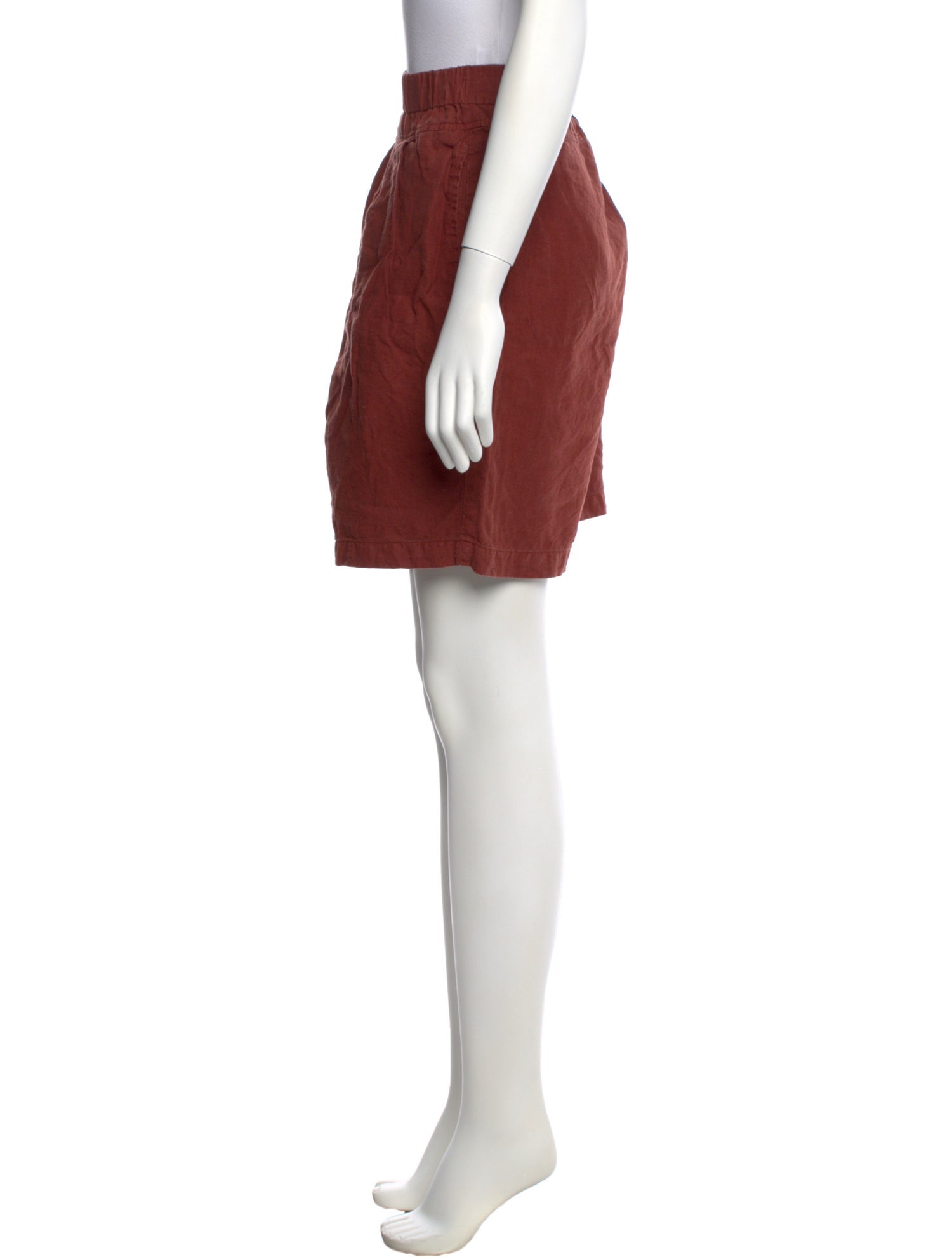 Black Crane Linen Knee-Length Shorts