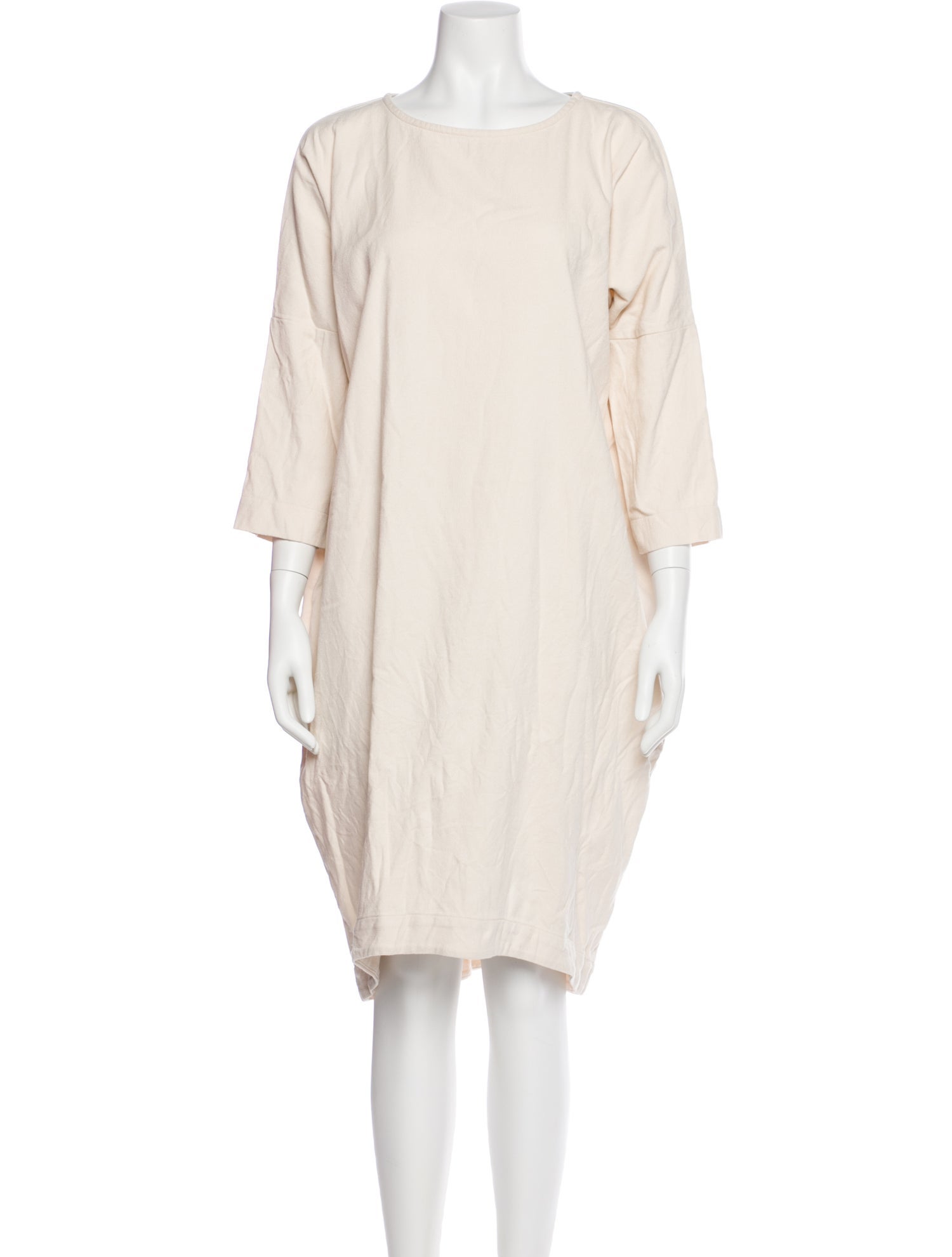 Black Crane Bateau Neckline Midi Length Dress