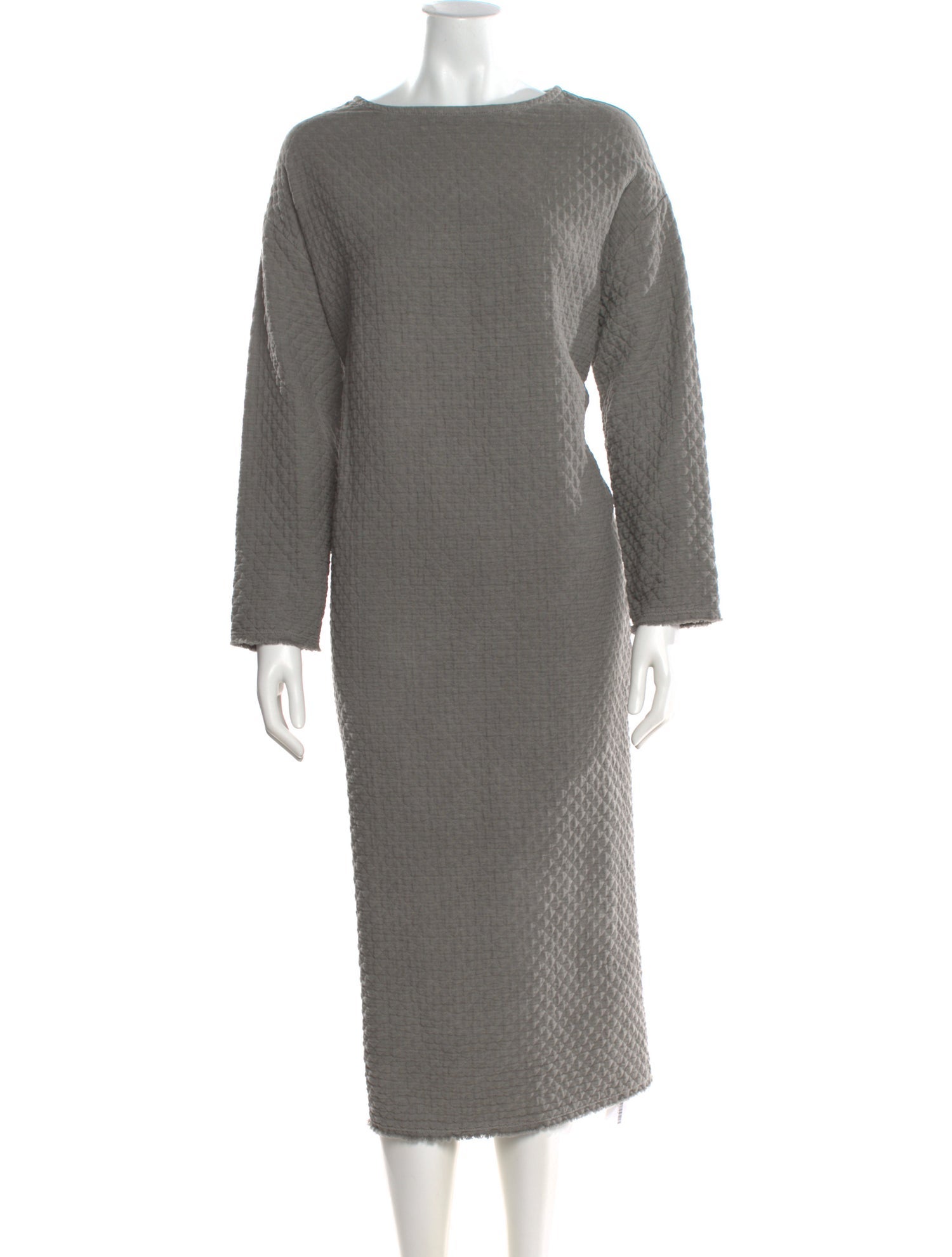 Black Crane Bateau Neckline Long Dress