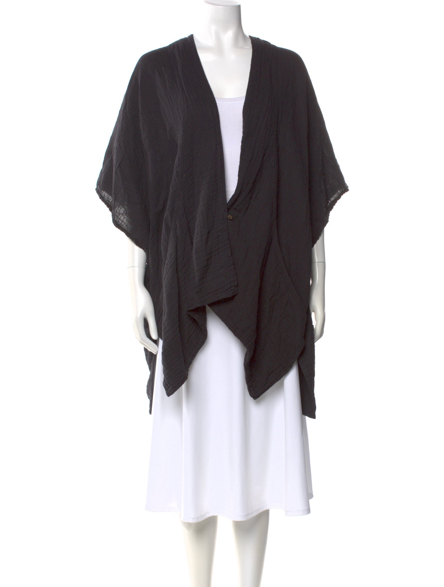 Black Crane V-Neck Short Sleeve Top