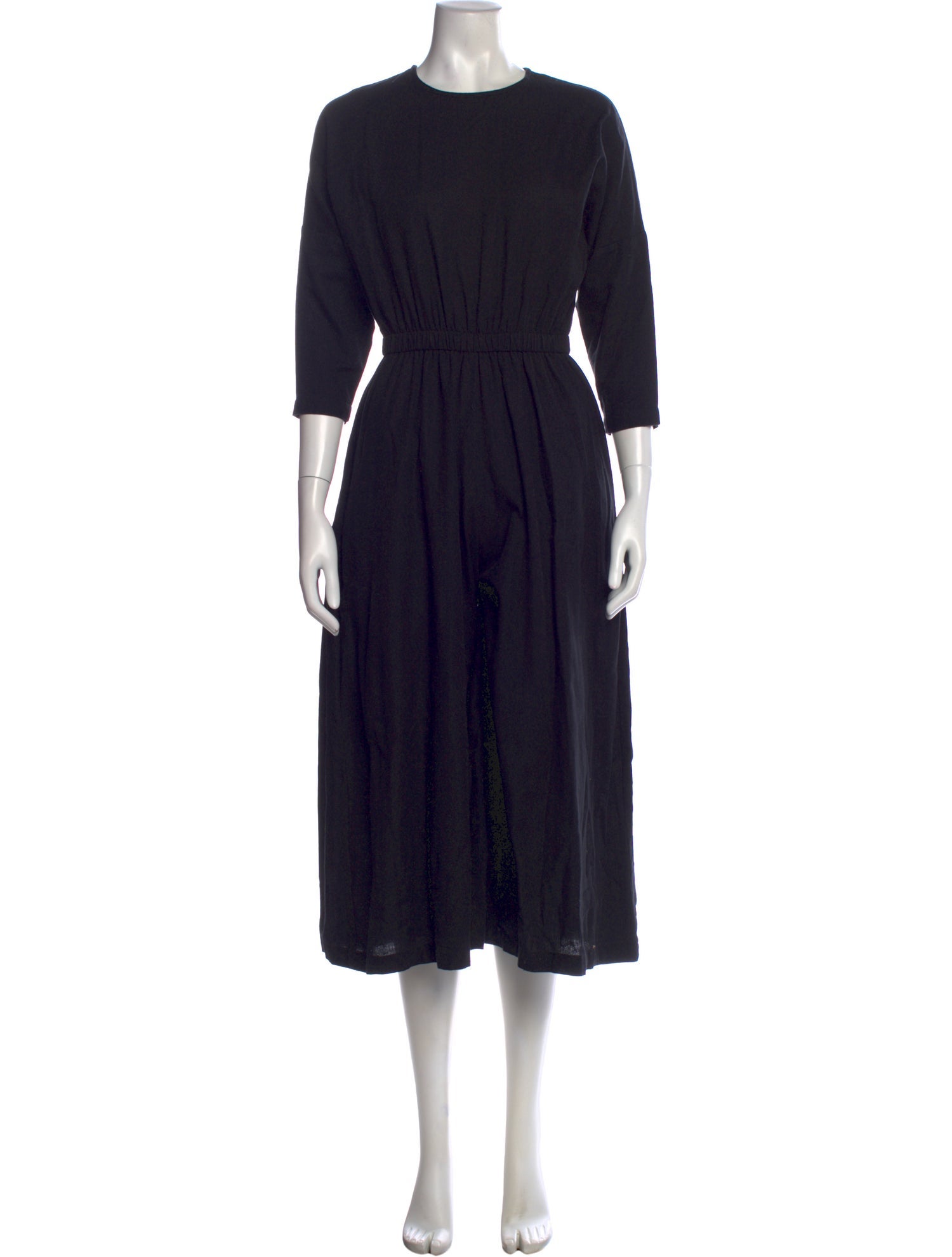 Black Crane Crew Neck Jumpsuit