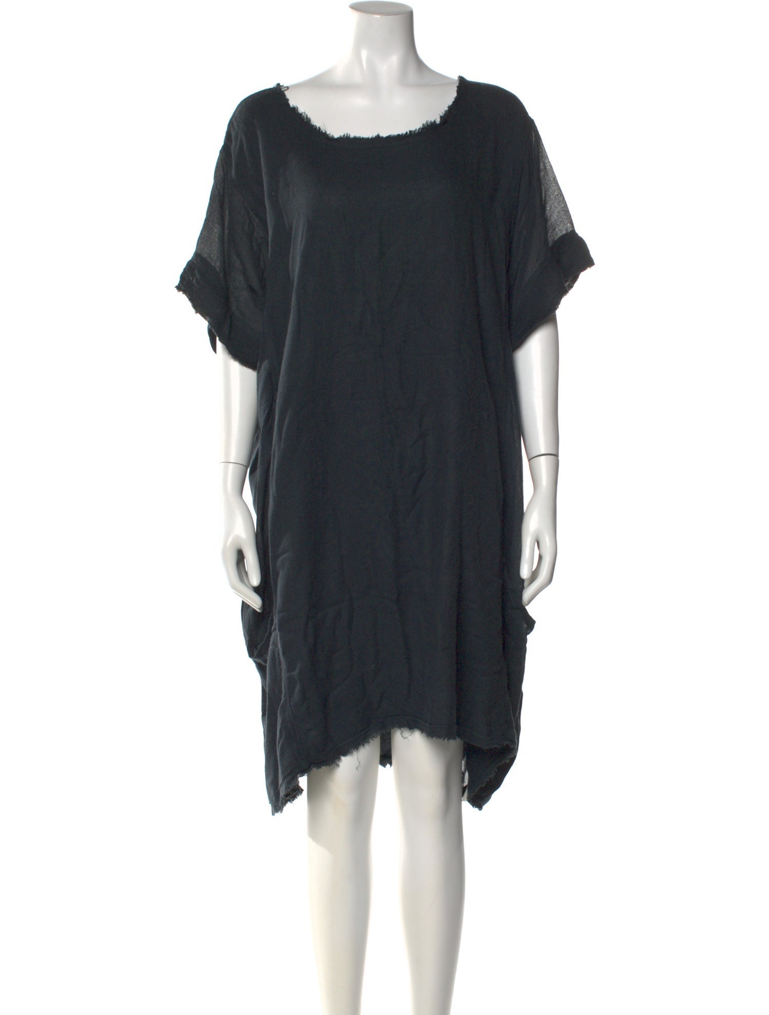 Black Crane Linen Mini Dress