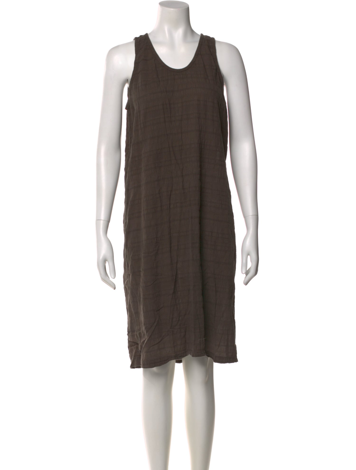 Black Crane Scoop Neck Knee-Length Dress