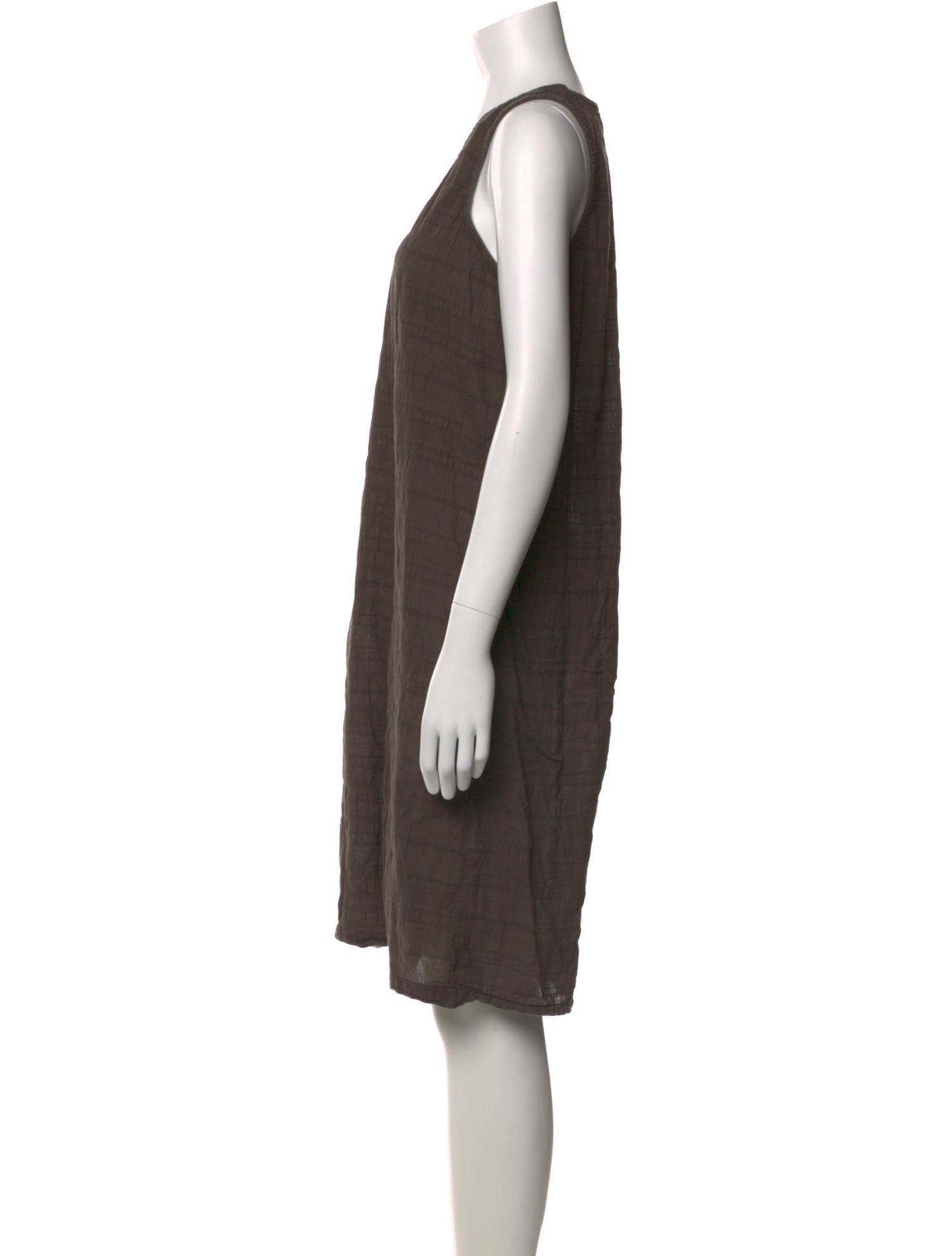 Black Crane Scoop Neck Knee-Length Dress